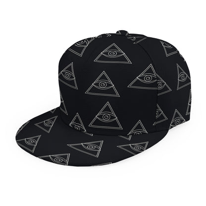 Masonic Eye Pattern Print Snapback Cap