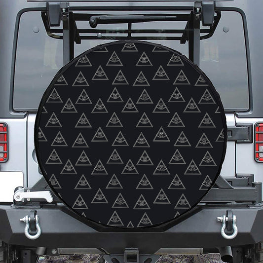 Masonic Eye Pattern Print Tire Cover