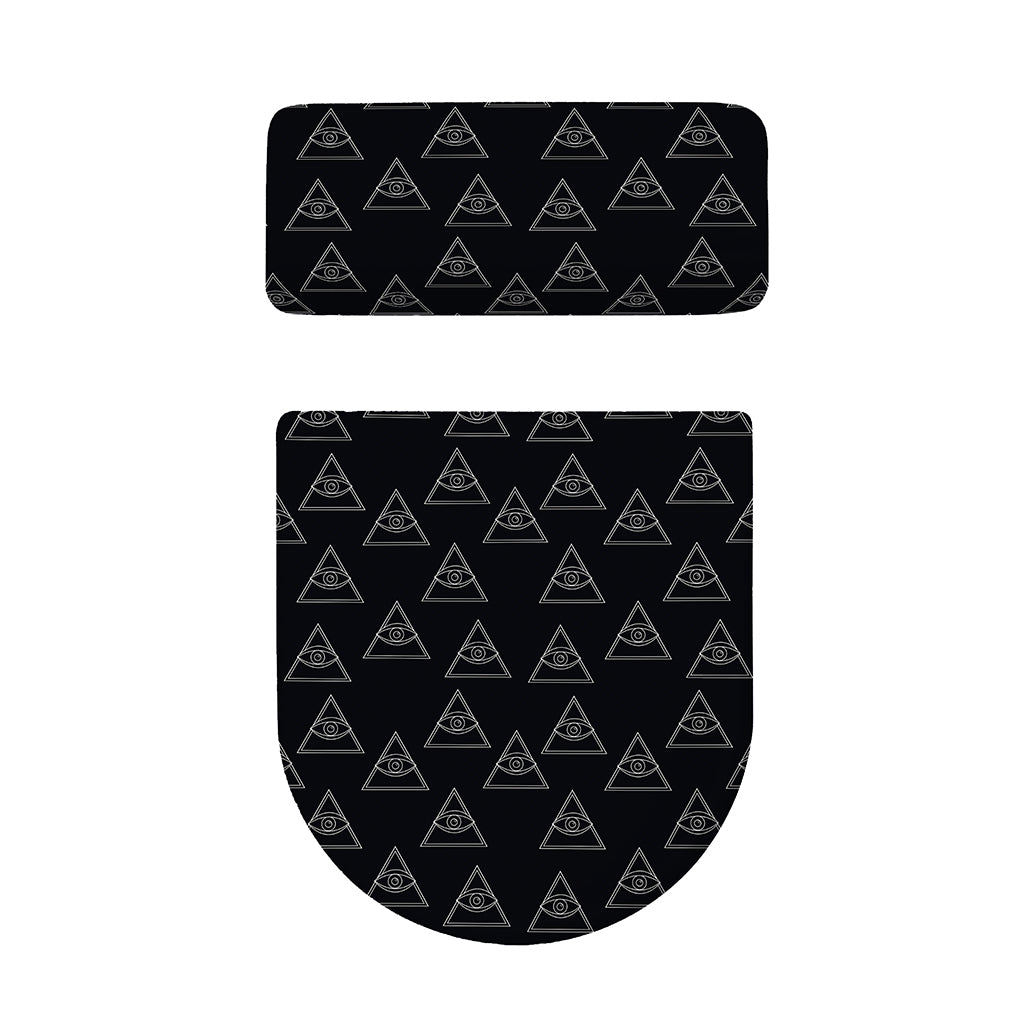 Masonic Eye Pattern Print Toilet Lid And Tank Cover Set