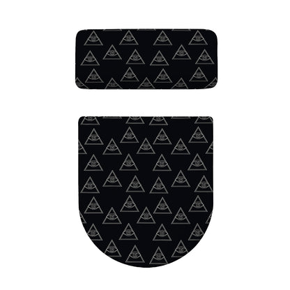 Masonic Eye Pattern Print Toilet Lid And Tank Cover Set