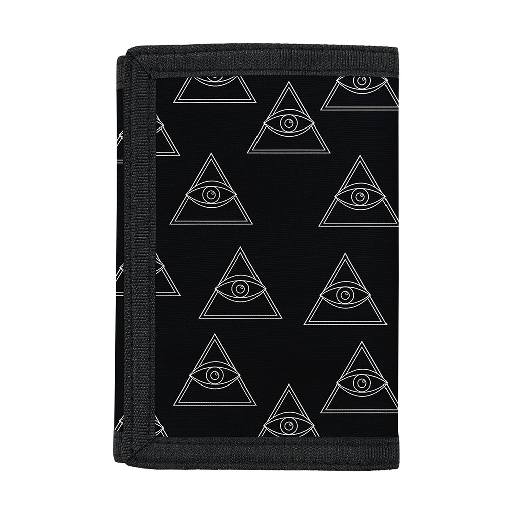 Masonic Eye Pattern Print Trifold Wallet