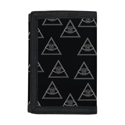 Masonic Eye Pattern Print Trifold Wallet