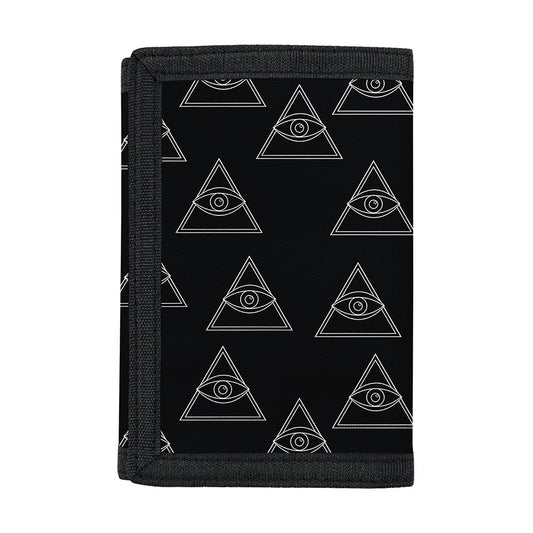 Masonic Eye Pattern Print Trifold Wallet