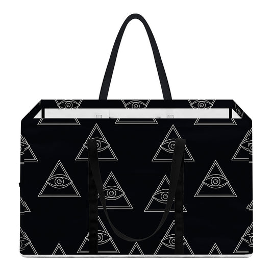 Masonic Eye Pattern Print Utility Tote Bag