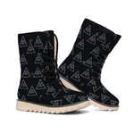 Masonic Eye Pattern Print Winter Boots