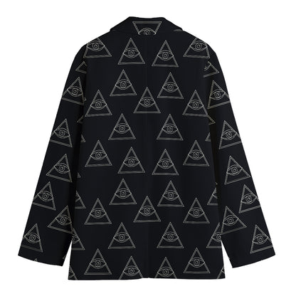 Masonic Eye Pattern Print Women's Blazer