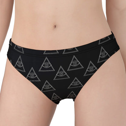 Masonic Eye Pattern Print Women's Panties