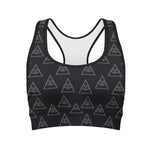 Masonic Eye Pattern Print Women's Sports Bra