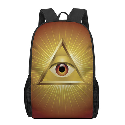 Masonic Eye Sight Print 17 Inch Backpack