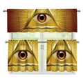 Masonic Eye Sight Print 3 Piece Kitchen Curtains