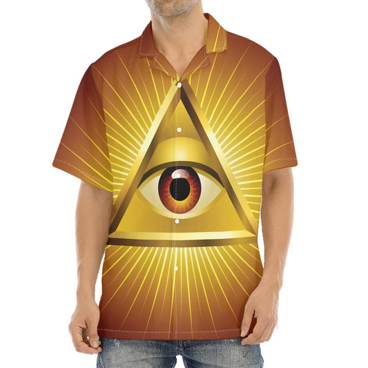 Masonic Eye Sight Print Aloha Shirt