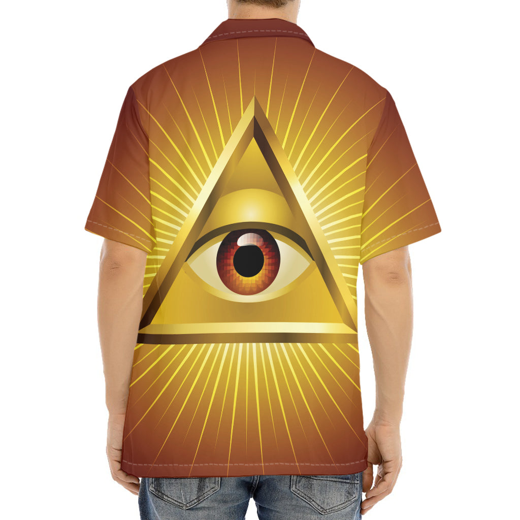 Masonic Eye Sight Print Aloha Shirt