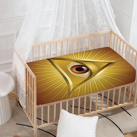Masonic Eye Sight Print Baby Crib Sheet