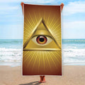 Masonic Eye Sight Print Beach Towel
