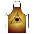 Masonic Eye Sight Print Bib Apron With Pocket