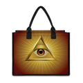 Masonic Eye Sight Print Canvas Tote Bag