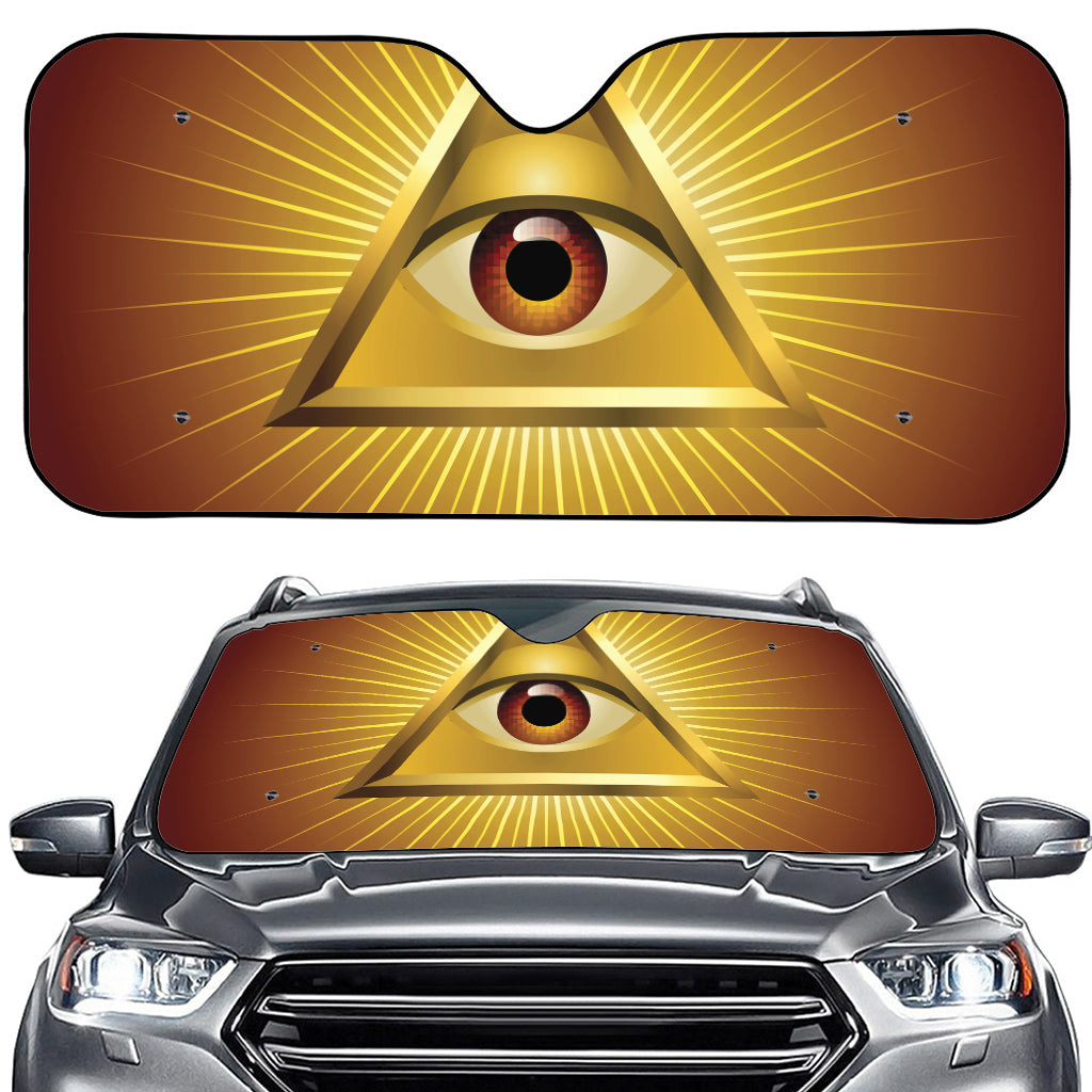 Masonic Eye Sight Print Car Windshield Sun Shade