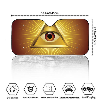 Masonic Eye Sight Print Car Windshield Sun Shade