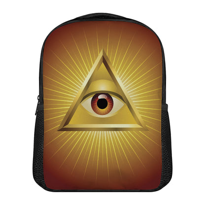 Masonic Eye Sight Print Casual Backpack
