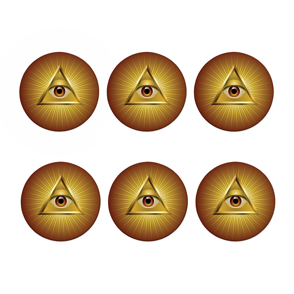 Masonic Eye Sight Print Coaster Set