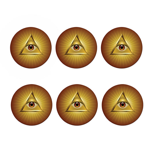 Masonic Eye Sight Print Coaster Set
