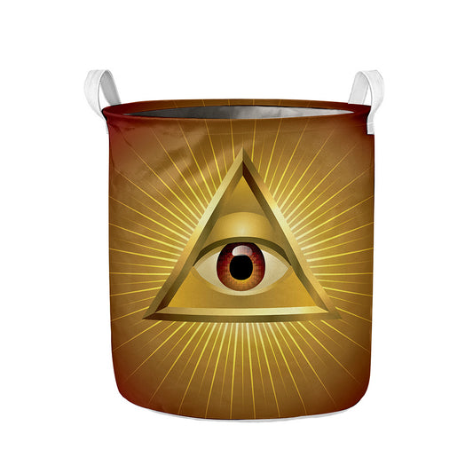 Masonic Eye Sight Print Collapsible Laundry Basket
