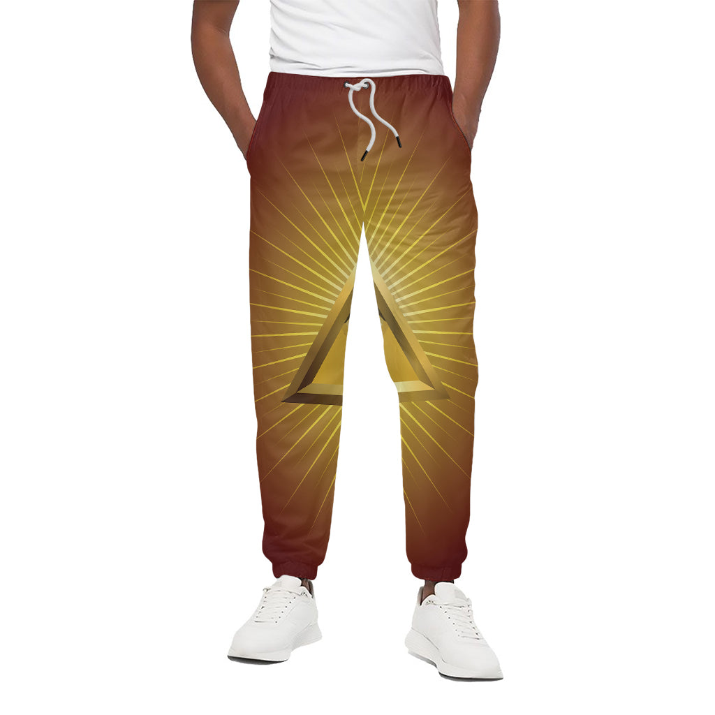 Masonic Eye Sight Print Cotton Pants