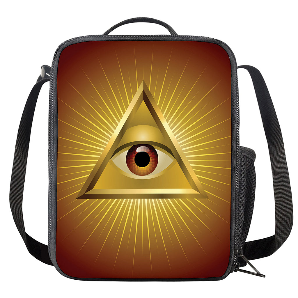 Masonic Eye Sight Print Crossbody Lunch Bag