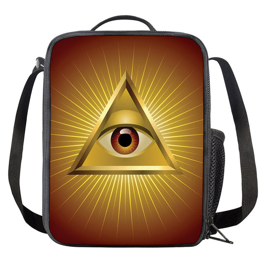 Masonic Eye Sight Print Crossbody Lunch Bag