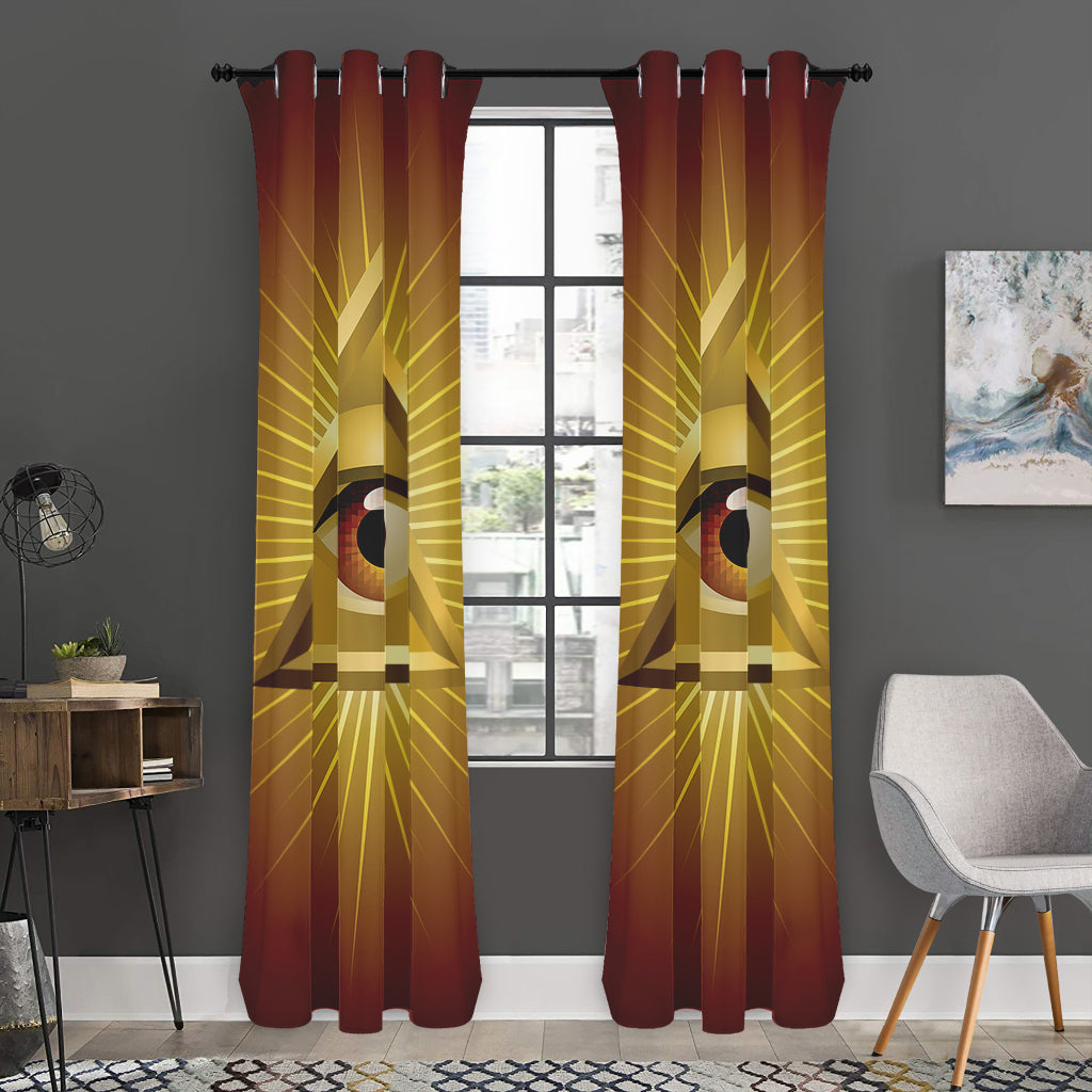 Masonic Eye Sight Print Curtain