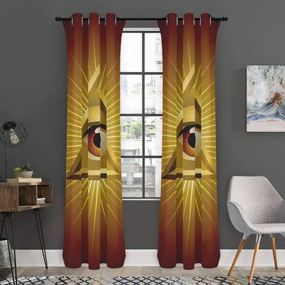Masonic Eye Sight Print Curtain