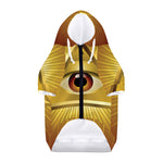 Masonic Eye Sight Print Dog Zip Up Hoodie