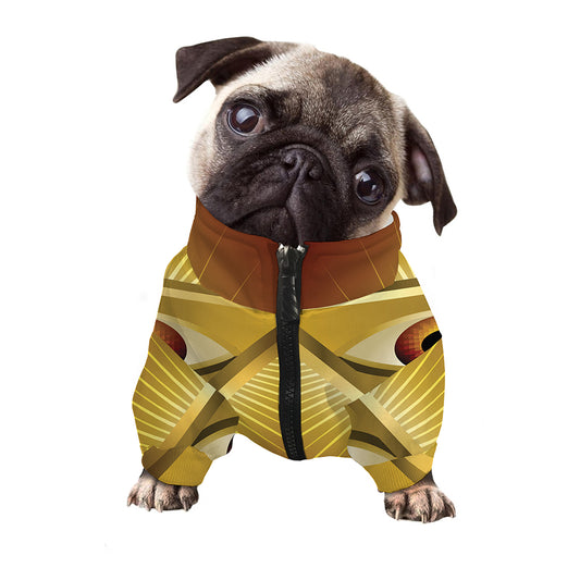 Masonic Eye Sight Print Dog Zip Up Jacket