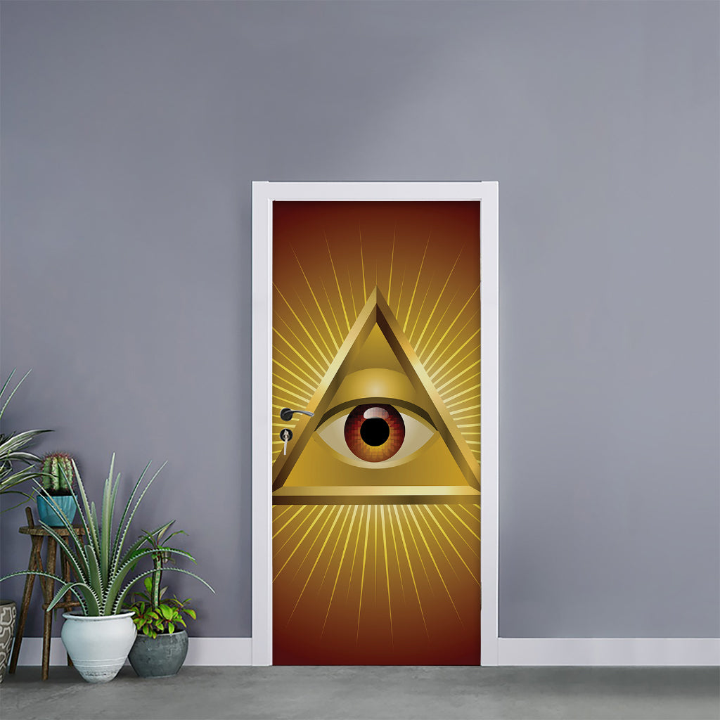 Masonic Eye Sight Print Door Sticker