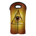 Masonic Eye Sight Print Double Neoprene Wine Tote
