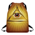 Masonic Eye Sight Print Drawstring Backpack