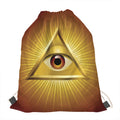 Masonic Eye Sight Print Drawstring Bag