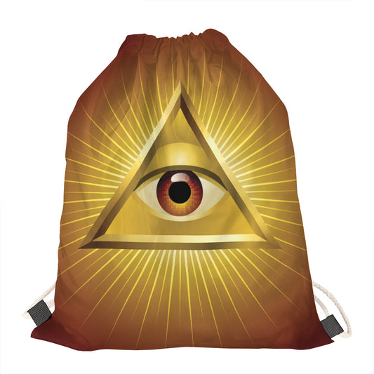 Masonic Eye Sight Print Drawstring Bag
