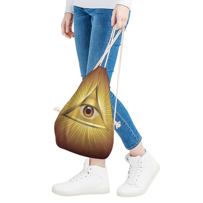 Masonic Eye Sight Print Drawstring Bag