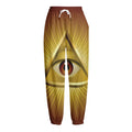 Masonic Eye Sight Print Fleece Lined Knit Pants