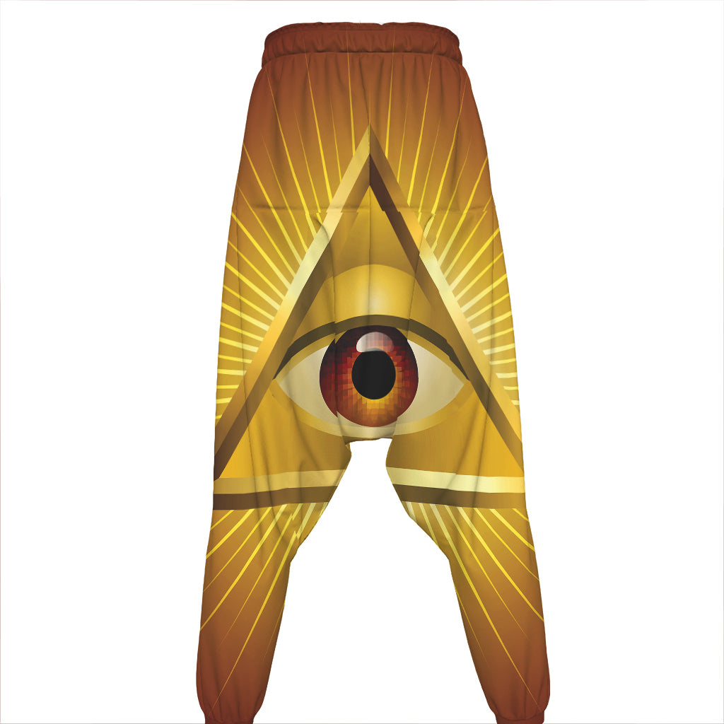 Masonic Eye Sight Print Hammer Pants