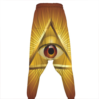 Masonic Eye Sight Print Hammer Pants