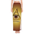 Masonic Eye Sight Print High Slit Maxi Skirt