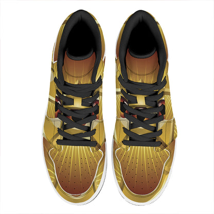 Masonic Eye Sight Print High Top Leather Sneakers