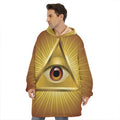 Masonic Eye Sight Print Hoodie Blanket