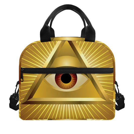 Masonic Eye Sight Print Insulated Lunch Bag