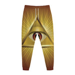 Masonic Eye Sight Print Jogger Pants