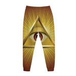 Masonic Eye Sight Print Jogger Pants