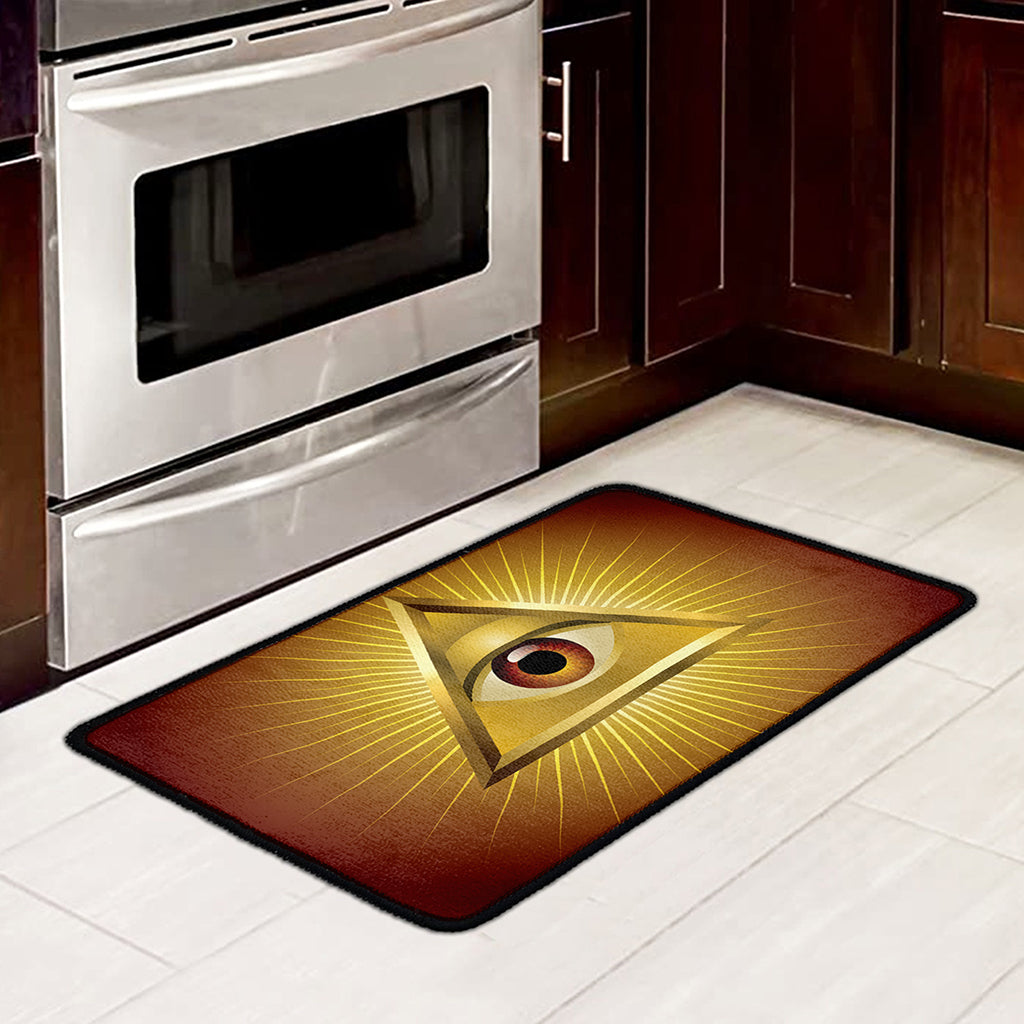 Masonic Eye Sight Print Kitchen Mat
