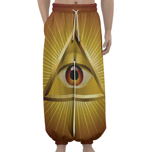 Masonic Eye Sight Print Lantern Pants